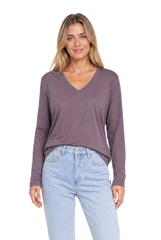 Jeanswest CloudSoft Aussie Modal V-Neck Long Sleeve Tee S6A-62-271011