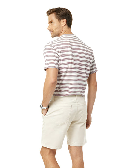 Men's Shorts 5 Pocket |MSO-12136-05/-01 Cotton Stretch Shorts | Light Sand Charcoal | Above Knee Length