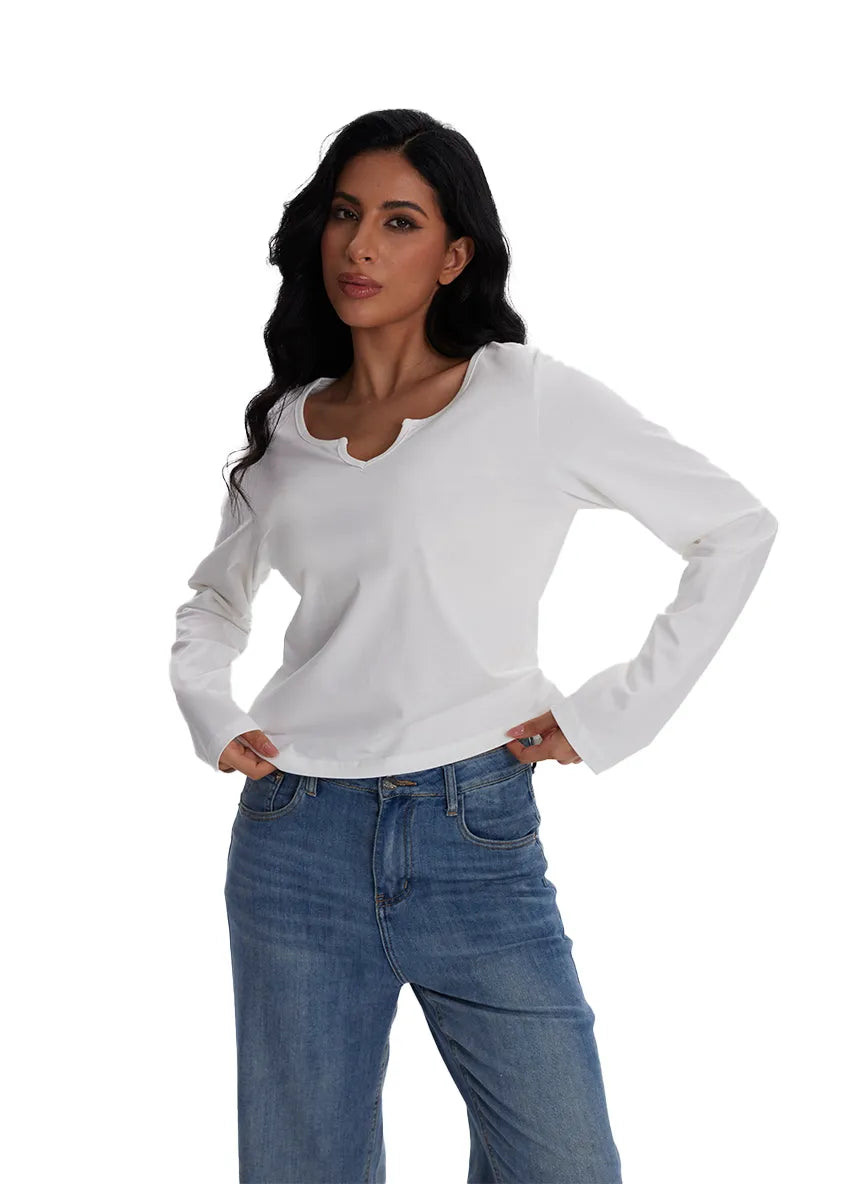 Jeanswest Aussie Chic V-Neck Long Sleeve Tee S6A-53-271006