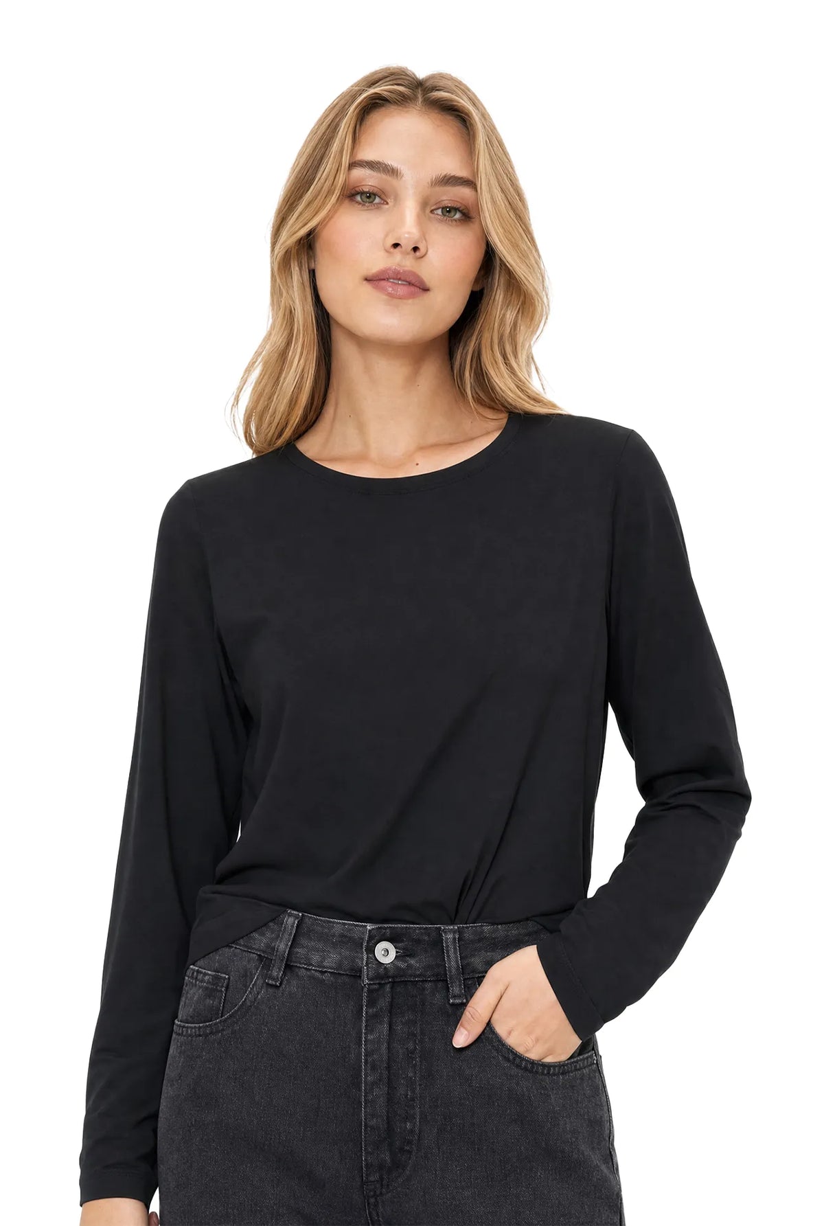Jeanswest CloudSoft Aussie Modal Crew Long Sleeve Tee S6A-62-271012